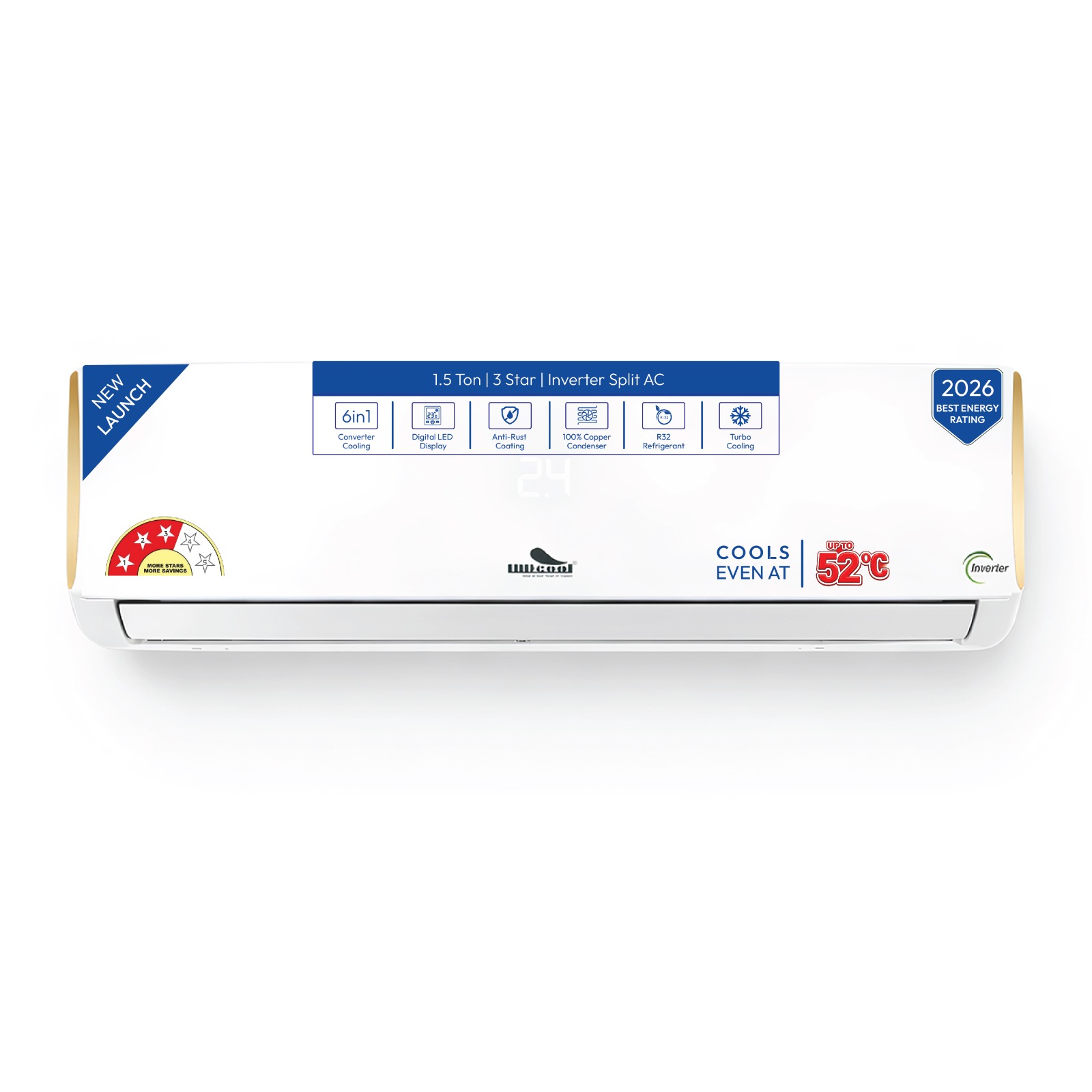 IDCACBF18K3EF (Model 2026): 1.5 Ton 3 Star Inverter Split Air Conditioner